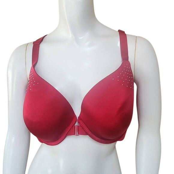 Ambrielle Plunge Red Crossback Underwire Bra (42D) - Picture 2 of 5